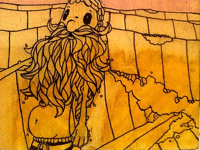 Longboarding Beard beard illustration pen surfing