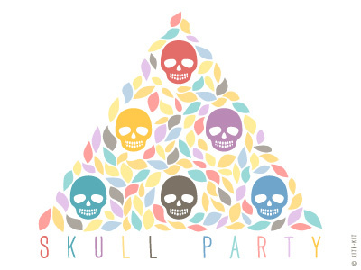 Skull Party flat halloween illustration kite kit pattern print seamless skulls vector