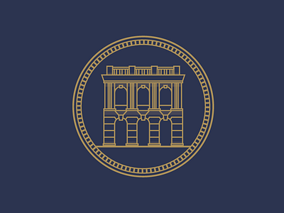 Logo Process blue building design gold graphics house logo process