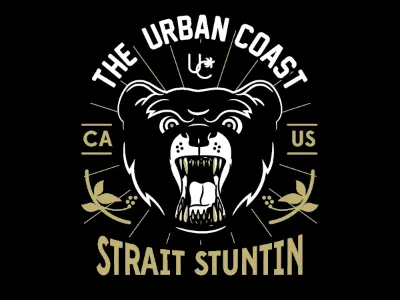 Grillz badge bear gold lockup snarl street wear vintage