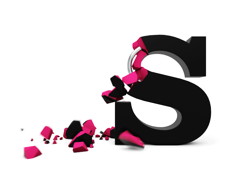 Crumble Letter S 3d typography c4d cinema 4d fracture