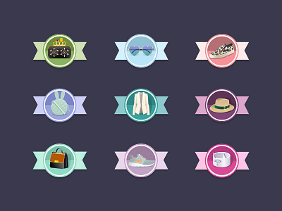 Badges Set for Spot&Shop accessories badge clothing fashion fashion items gamification graphic icon vector