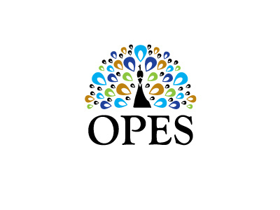 Opes peacock 2 design logo opes peacock vector wealth