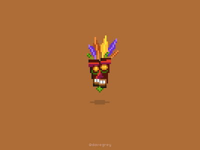 Aku Aku crash bandicoot gif pixel art video games