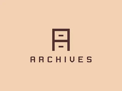 Archives a archives brand identity creative custom typography dan fleming design filing cabinet logo negative space