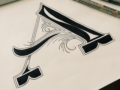 letter A handlettering lettering