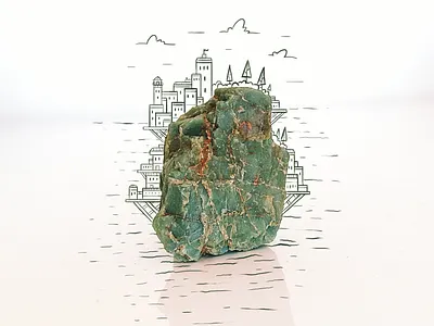 Rock Island doodle illustration island photo rock sketch