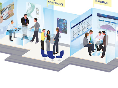 Illustration for KPMG business future illustration office people space