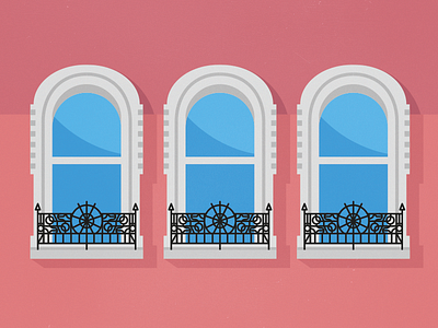 Victorian windows building flat illustration london victorian window