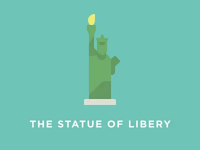 The Statue of Liberty illustration landmark map mapbox picture book