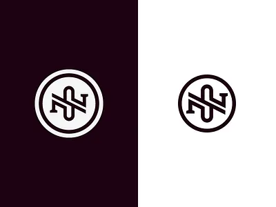 NS circle letter line logo monogram ns shape stamp symbol