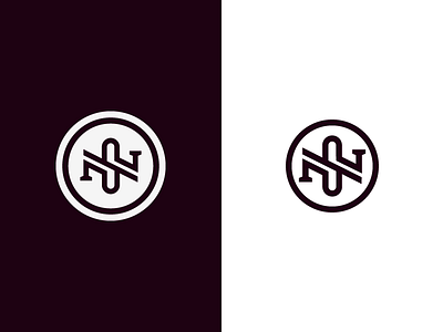 NS circle letter line logo monogram ns shape stamp symbol