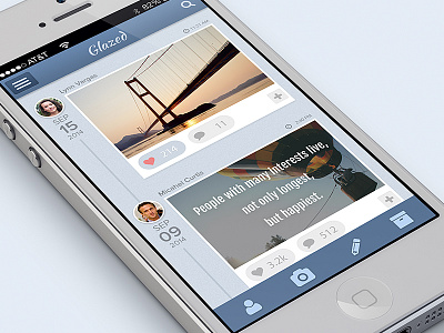 Micro Bloggin UI for iPhone App | UI, UX, App app blog design interface iphone micro mobile mobile ui photo post ui ux
