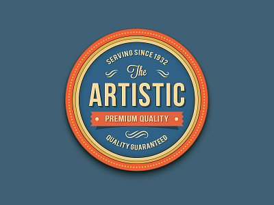 Badge badge label logo psd retro retro badge ribbon stitches typography vector badge vintage