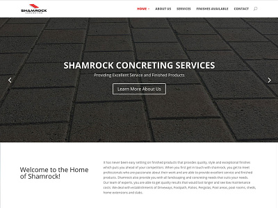 Shamrock Concreting Wordpress Site Dev homepage web design wordpress