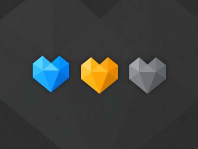 Heart diamond heart icon polygon ui