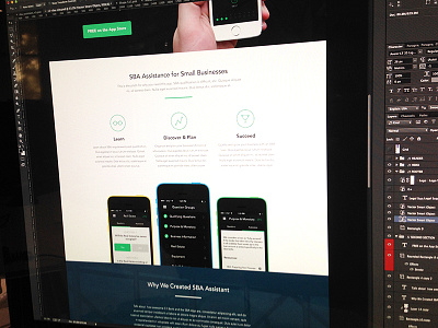 SBA App Landing Page - Features WIP app site branding clean flat homepage interface landing page minimal ui web web design web site