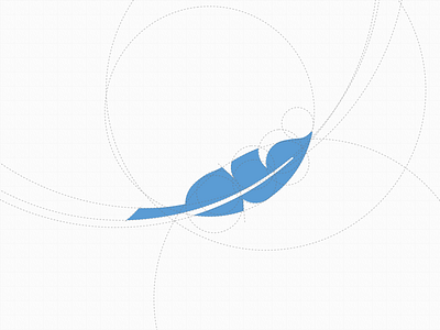 Feather Icon [construction] blue construction design feather grid guide icon light logo tieatie