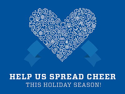 Spread Cheer Holiday Card blue cheer christmas healthcare holiday medical ribbon