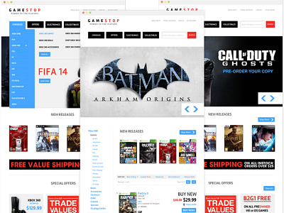 My take on GameStop.com branding web design