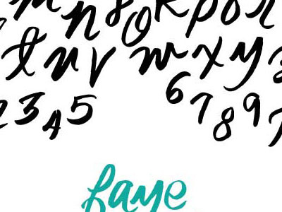 Faye Brush Script alphabet brush lettering script type vector