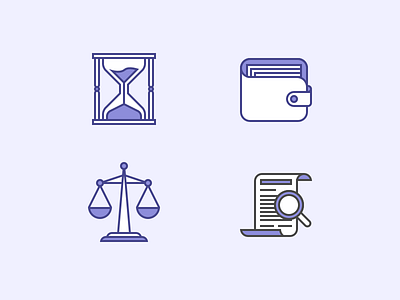 Illustrations document find hour glass icons illustrations scale time wallet
