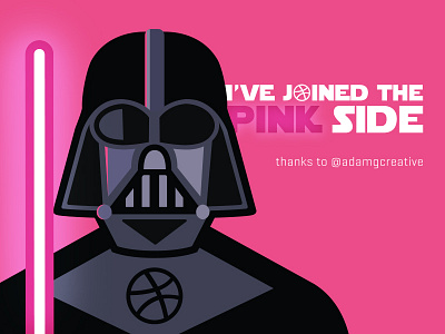 Dribbble Debut darth vader debut flat illustration invite star wars thanks vector