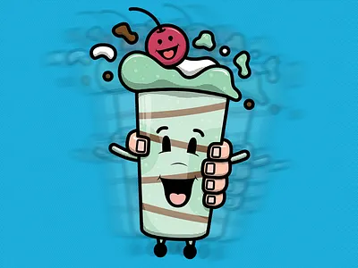 Milkshake blur cherry chocolate syrup illustration milk milkshake mint motion shake