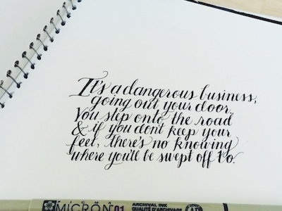 A Dangerous Business bilbo handlettering lettering lotr micron