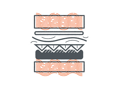 Burger 2 asian burger icon illustration linework ramen