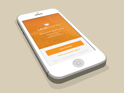 Mobile Money Meter app bank banking finance landing screen level levelmoney money management personal finance welcome