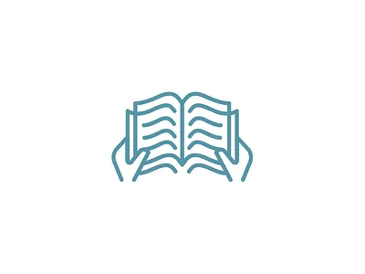 Knowledge book education hands icon knowledge line logo mark pages read reading