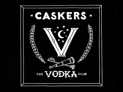 Club Badge No. 2 badge illustration lettering pen and ink vodka