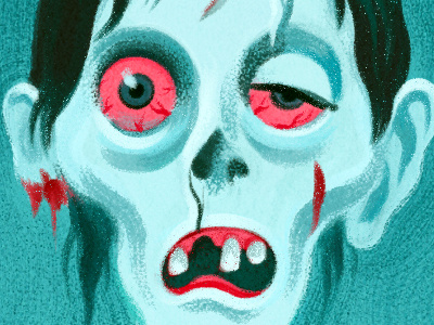 Zombie art drawing gouache halloween illustration kyle painting photoshop zombie