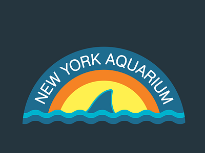 Shark Hat #2 for the New York Aquarium animal apparel aquarium cap fish hat illustration shark simple sunrise sunset vector