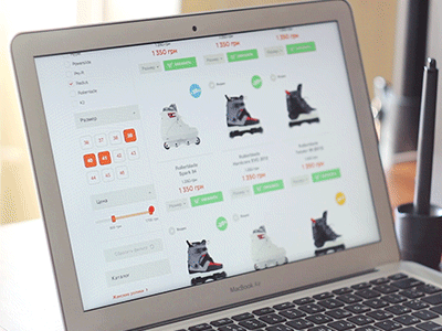 Proroliki.com.ua Filter animation filter interaction motion online price skates slider store ui ux website