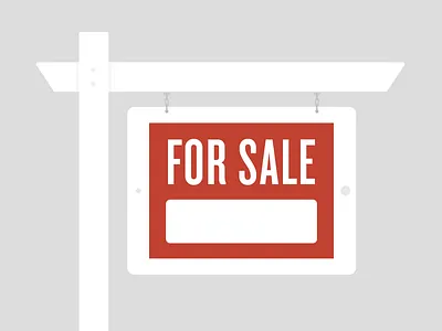 Social Media for Realtors clean flat for sale illustration ipad marketing real estate sign vector