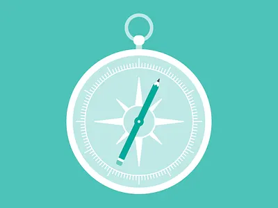 Content Strategy clean compass content direction flat illustration pencil route strategy vector