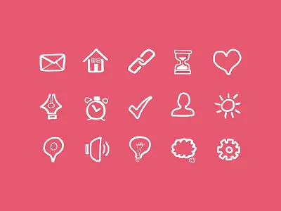 Doodled Icons basic doodle drawing hand drawn home icon mail set sketch technology ui vector
