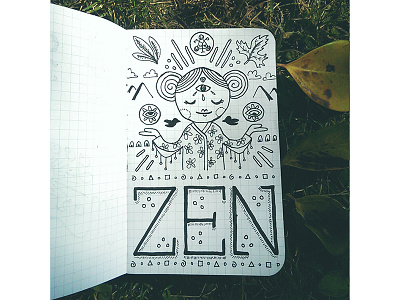 Z E N doodle field notes illustration magick micron nature spiritual symbol symmetric type zen