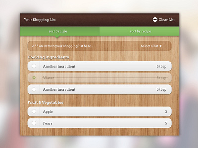 Shopping List UI app list shopping task ui