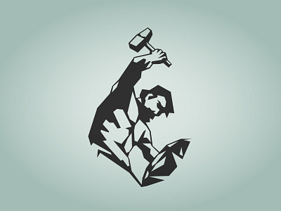 Forge chisel diamond forge geometric hammer illustration