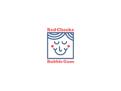 Red Cheeks bubble cartoon cheeks gum logo old red style
