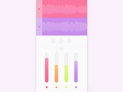 iPhone - Multitrack Recorder app audio ios levels multi multitrack recorder sound track ui waves