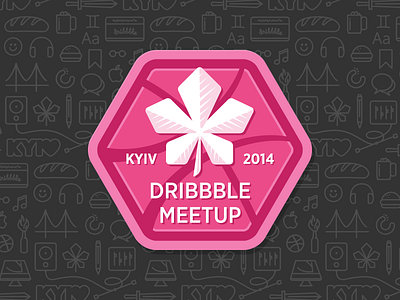 Dribbble Meetup Kyiv Logo basketball branding dribbble kiev kyiv logo macpaw meetup pink sticker