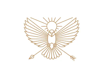 The peace dove arrow dove illustration monoline peace sun