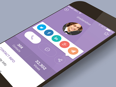 Profile Screen mobile share ui ux