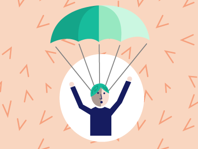 PrimerPeso Parachuter illustration parachute pastel pattern peach