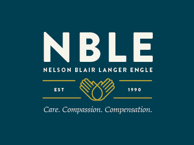 Logo concept for a law office care hands law lawyers