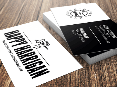 Happy barber business card dude hair stylist happy identity logo